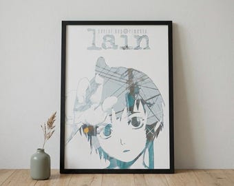 Cult Anime Poster Print Lain Minimalistic Sizes A4 & A3