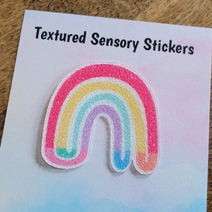 Pastel Rainbow Textured Sensory Sticker, tactile fidget, fidget for calming, texture strips for anxiety, mindfulness tool for kids