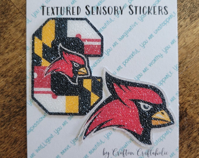 Crofton Cardinals Textured Sensory Sticker, tactile fidget, fidget for calming, texture strips for anxiety, Crofton High School sticker