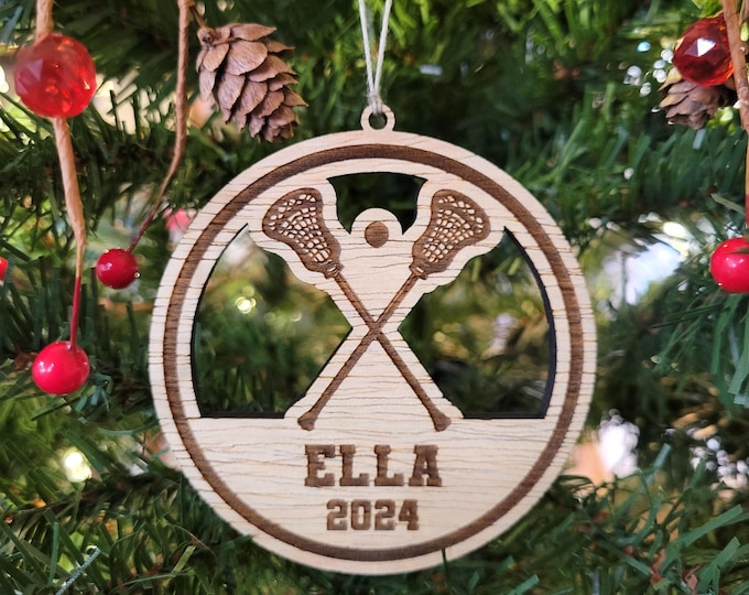 Personalized Lacrosse Christmas ornament - custom ornament for club lacrosse player, high school lacrosse coach gift from team, senior night