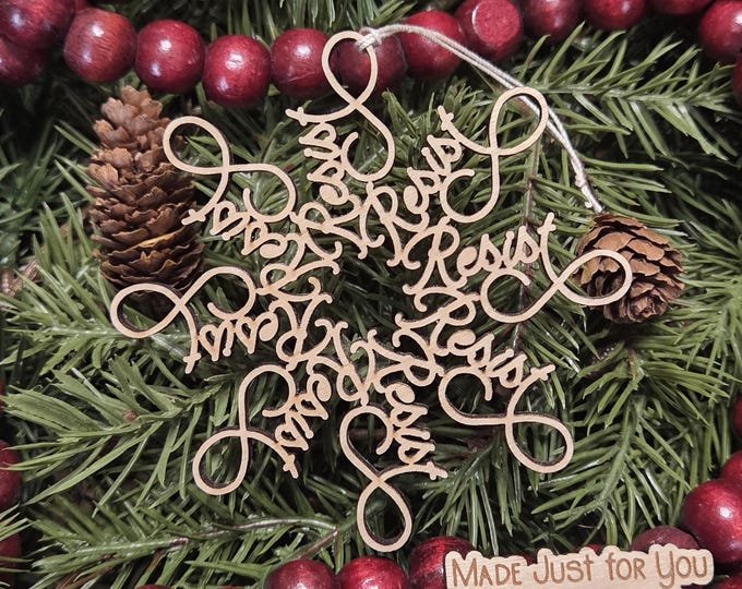 Resist Christmas ornament - Resist Flake ornament, Pro-democracy Christmas gift, Political ornament, Anti-Trump, Anti-MAGA, Resist Tyranny