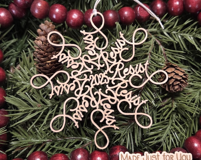 Resist Christmas ornament - Resist Flake ornament, Pro-democracy Christmas gift, Political ornament, Anti-Trump, Anti-MAGA, Resist Tyranny