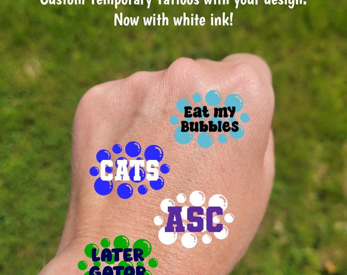Custom Temporary Tattoos for Swim Teams - Team Spirit, School Spirit, High school swim team, swim club essentials, senior night, mascot