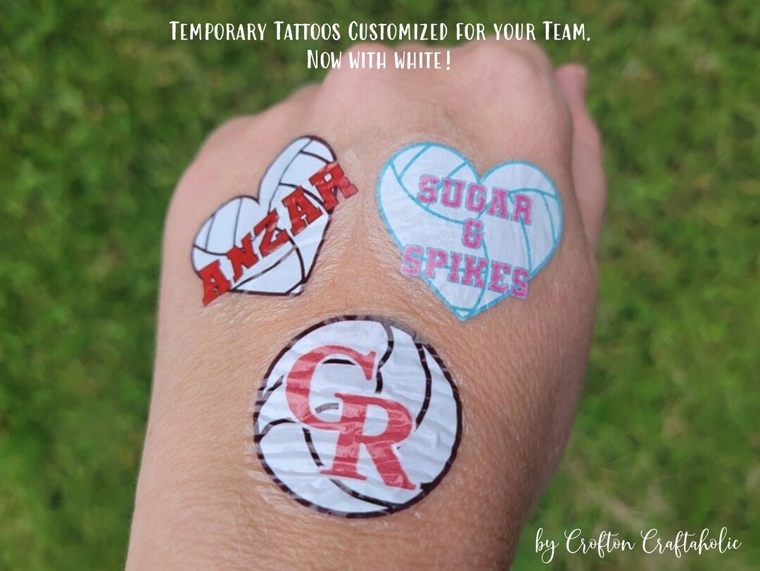Custom Temporary Tattoos for Volleyball Teams Team Spirit Etsy