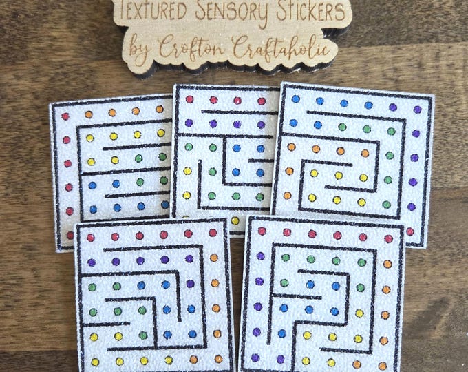 Rainbow Maze Textured Sensory Stickers, sensory friendly tactile fidget, texture strips, mindfulness focus toy kids, neurodiversity stimming