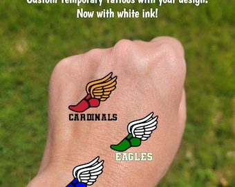Custom Temporary Tattoos for Cross County and Track - Team Spirit, School Spirit, Party Favors, High school track and field, XC meet tattoos