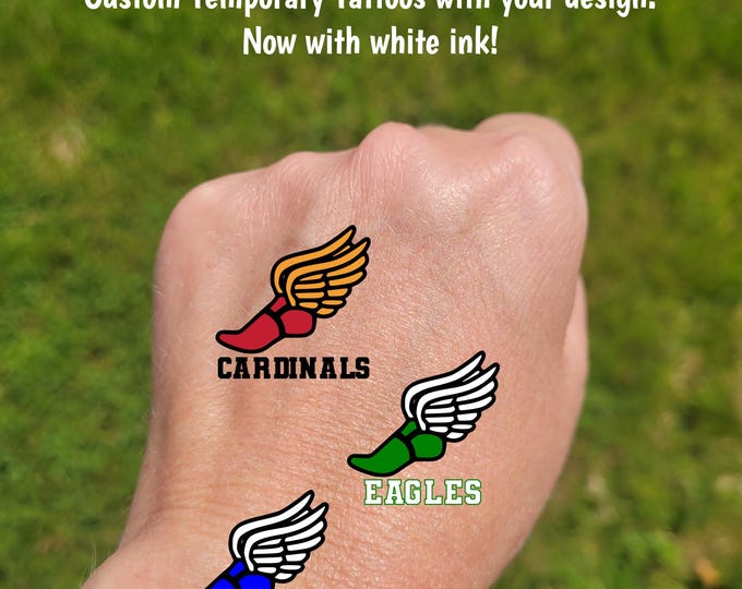 Custom Temporary Tattoos for Cross County and Track - Team Spirit, School Spirit, Party Favors, High school track and field, XC essentials