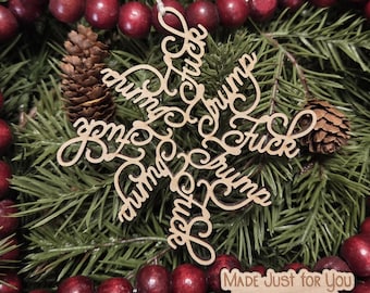 F*ck Tr*mp Christmas ornament - Fuck Trump Fuck Flake, Pro-democracy Christmas gift, Political Christmas ornament, Anti-Trump, Anti-MAGA