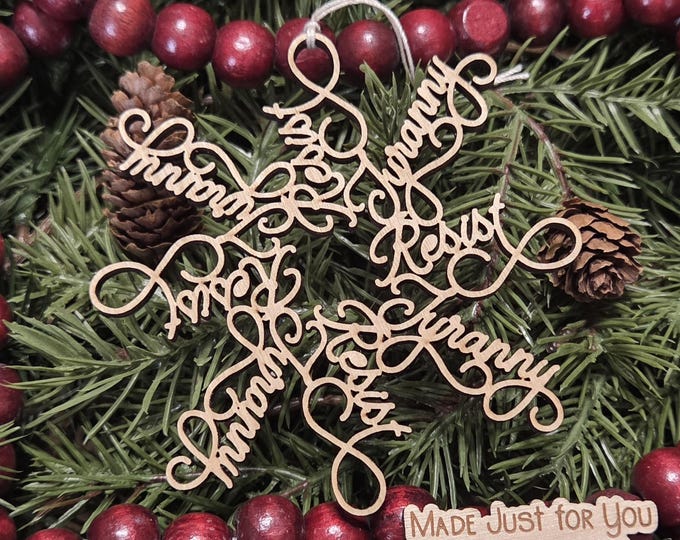 Resist Tyranny Christmas ornament - Resist Tyranny Flake ornament, Pro-democracy Christmas gift, Political ornament, Anti-Trump, Anti-MAGA