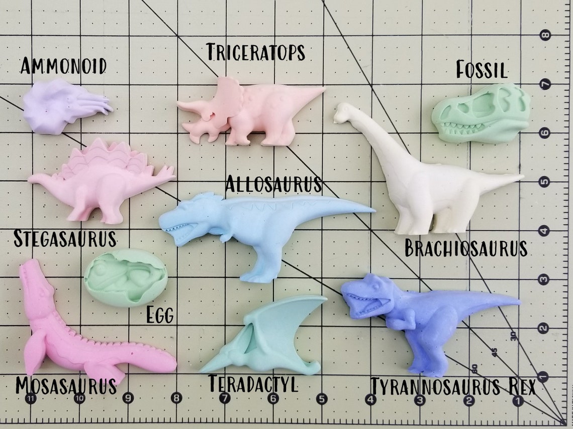 Rainbow Dinosaur Sidewalk Chalk Set set of 5 or 10 assorted Etsy