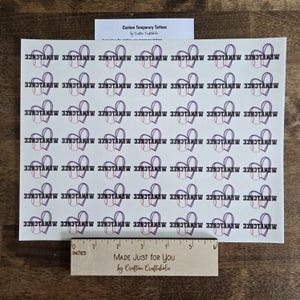 Custom Temporary Tattoos for football games - cheerleader tattoos with pom pom, football with heart, Team Spirit, School colors, High school heart w/ baseball