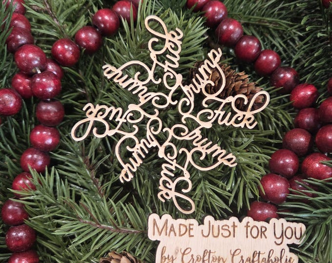 F*ck Tr*mp Christmas ornament - Fuck Trump Fuck Flake, Pro-democracy Christmas gift, Political Christmas ornament, Anti-Trump, Anti-MAGA