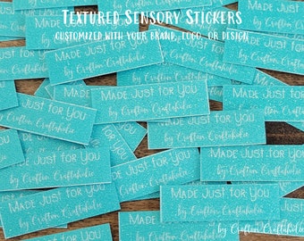 Textured Sensory Stickers, customize with your own design or logo, fidget for calming, noiseless fidget, texture strips for anxiety