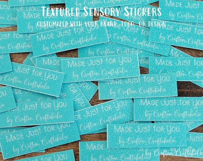 Textured Sensory Stickers, customize with your own design or logo, fidget for calming, noiseless fidget, texture strips for anxiety