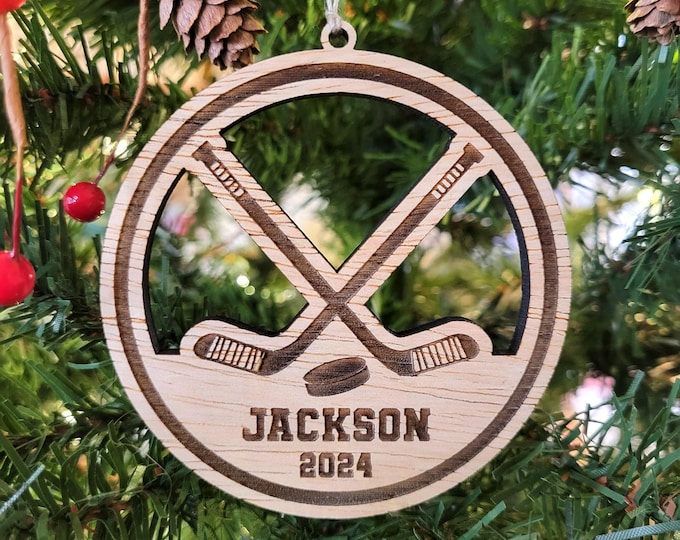 Personalized Ice Hockey Christmas ornament - custom ornament for club ice hockey player, high school ice hockey coach gift from team