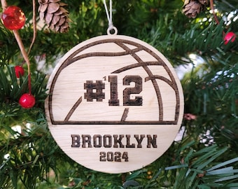 Personalized Basketball Christmas ornament - custom ornament for basketball player, high school basketball coach gift from team