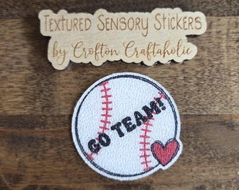 Baseball Textured Sensory Sticker, tactile fidget, fidget for calming, texture strips for neurodiversity, ADHD, autism, GO TEAM!, team gift