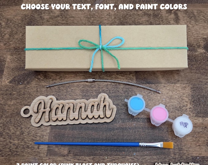 Paint Your Own Bag Tag Kit - Personalized gift for kids, custom birthday gift, sleepover party favor, art stocking stuffer, craft project