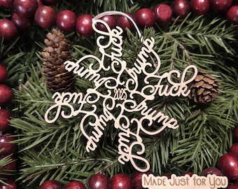 F*ck Tr*mp Christmas ornament - Fuck Trump Fuck Flake, Pro-democracy Christmas gift, Political Christmas ornament, Anti-Trump, Anti-MAGA