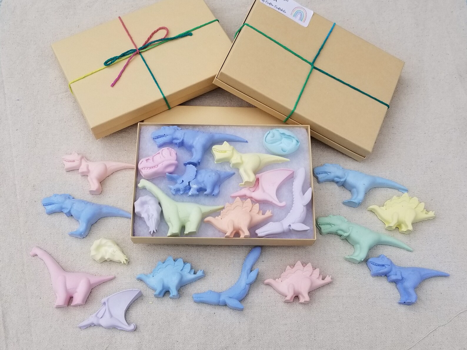 Rainbow Dinosaur Sidewalk Chalk Set set of 5 or 10 assorted Etsy