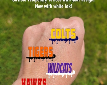 Custom Temporary Tattoos for Field Hockey Teams - Team Spirit, School Spirit, Birthday Party Favors, High school field hockey fan essentials