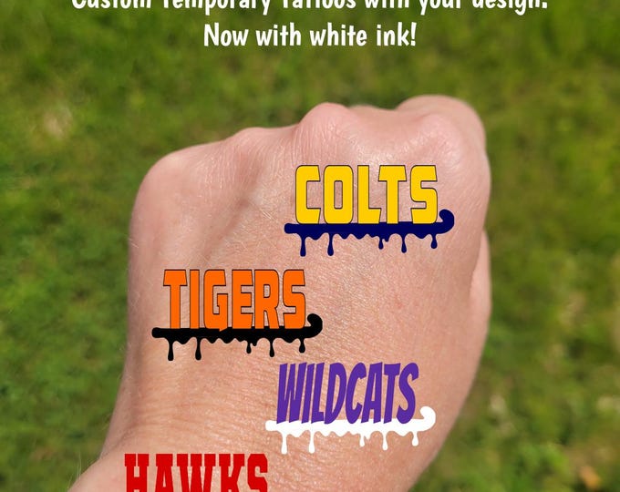 Custom Temporary Tattoos for Field Hockey Teams - Team Spirit, School Spirit, Birthday Party Favors, High school field hockey fan essentials