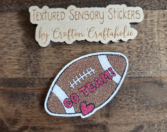 Football Textured Sensory Sticker, tactile fidget, fidget for calming, texture strips for neurodiversity, ADHD, autism, GO TEAM!, heart