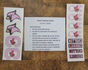 Game Themed Crofton Cardinals temporary tattoos - Limited addition football game tattoos, Crofton High School, tropical, white out, red out