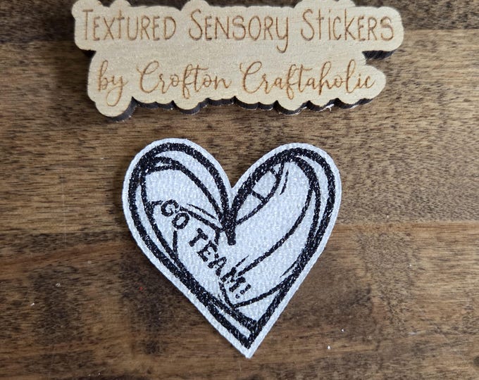 Heart volleyball Textured Sensory Sticker, tactile fidget, fidget for calming, texture strips for neurodiversity, ADHD, autism, GO TEAM!