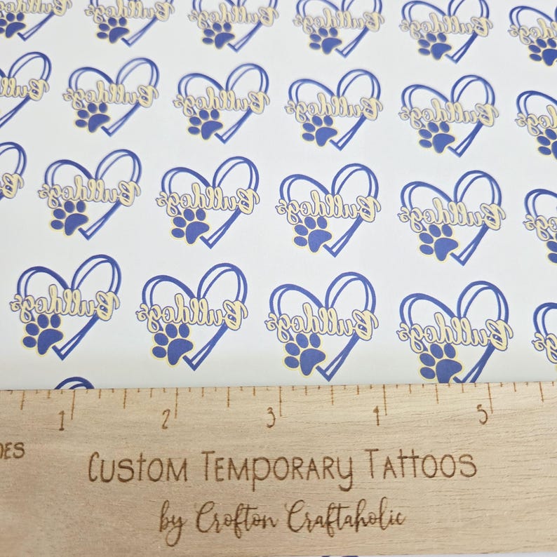 Custom Temporary Tattoos for football games - cheerleader tattoos with pom pom, football with heart, Team Spirit, School colors, High school image 14