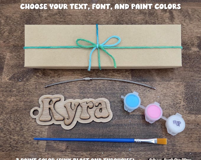 Paint Your Own Bag Tag Kit - Personalized gift for kids, custom birthday gift, sleepover party favor, art stocking stuffer, craft project