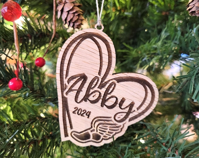 Personalized Running Christmas ornament - custom ornament for cross country, high school track coach gift from team, marathon, indoor track