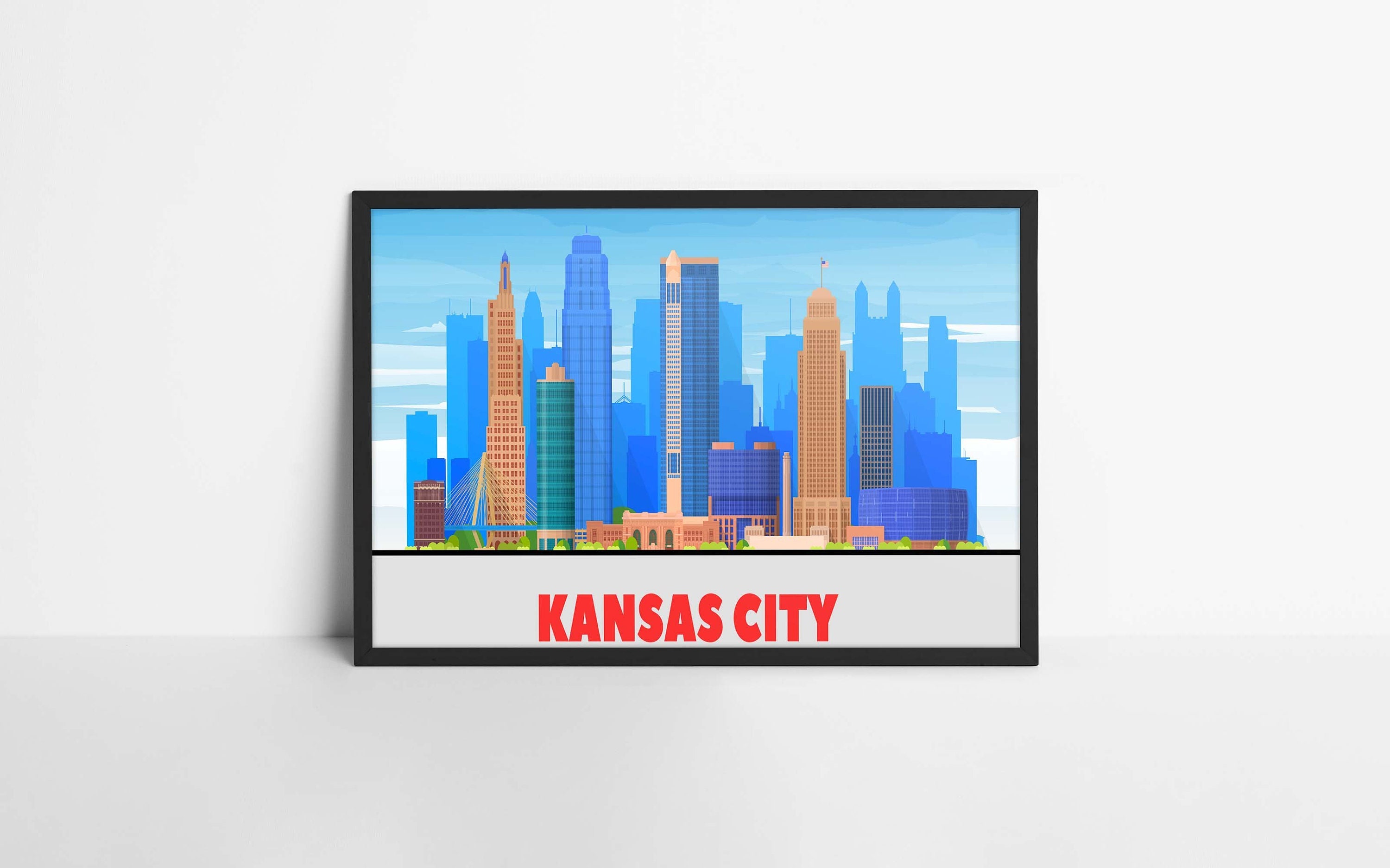 Kansas City Poster USA Wall Art Buildings Print Art Etsy