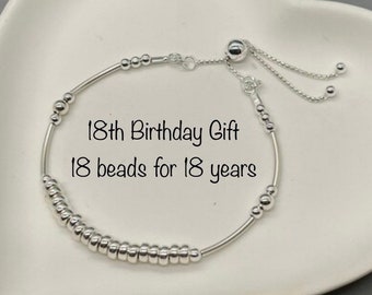 925 Silver 18th Birthday Bracelet, 18th Birthday gift idea, Sterling Silver 18th Bracelet, 18th Jewellery, Milestone Bracelet