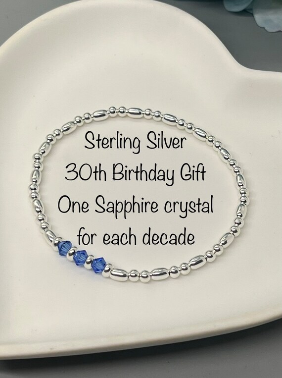 Birthstone 30th Birthday Bracelet 30th Birthday Gift For Her