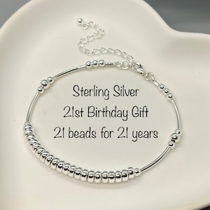 925 Silver 21st Birthday Bracelet, 21 Birthday gift idea, Sterling Silver 21st Bracelet, 21st Birthday Gift for Women, Milestone Bracelet