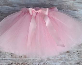 Falda de tutú rosa bebé /Tutú de vestir bebé / Tutú de primer cumpleaños/ Tutú de pastel smash