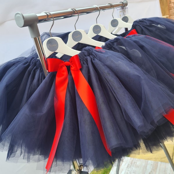 Jupe tutu bleu marine / Tutu bleu et rouge / Jupe tutu de mariage bleu