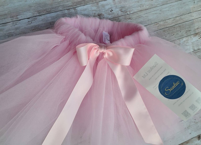 Baby pink tutu skirt /Baby dress up tutu / First birthday tutu/ Smash cake tutu image 3