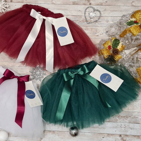 Jupe tutu de fête de Noël / Tutu de Noël personnalisé / Cadeau pour fille