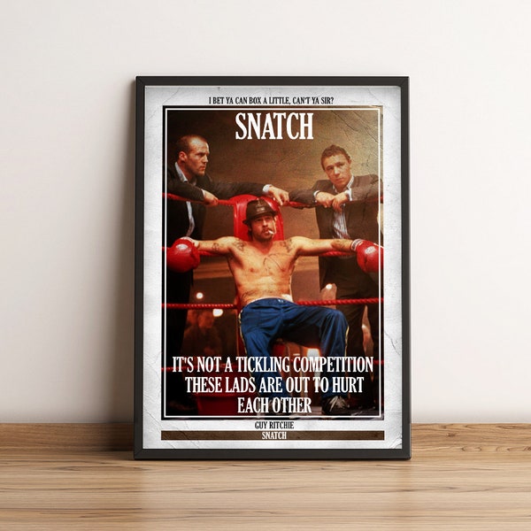 Snatch | Cult Film Poster | Vintage Retro Art Print | Classic Movie Posters | Home Decor/Wall Art/Picture