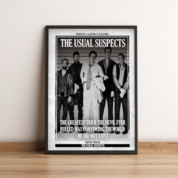 The Usual Suspects | Cult Film Poster | Vintage Retro Art Print | Classic Movie Posters | Home Decor/Wall Art/Picture