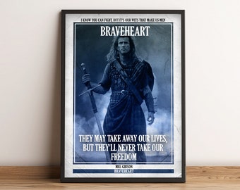 Braveheart | Cult Film Poster | Vintage Retro Art Print | Classic Movie Posters | Home Decor/Wall Art/Picture