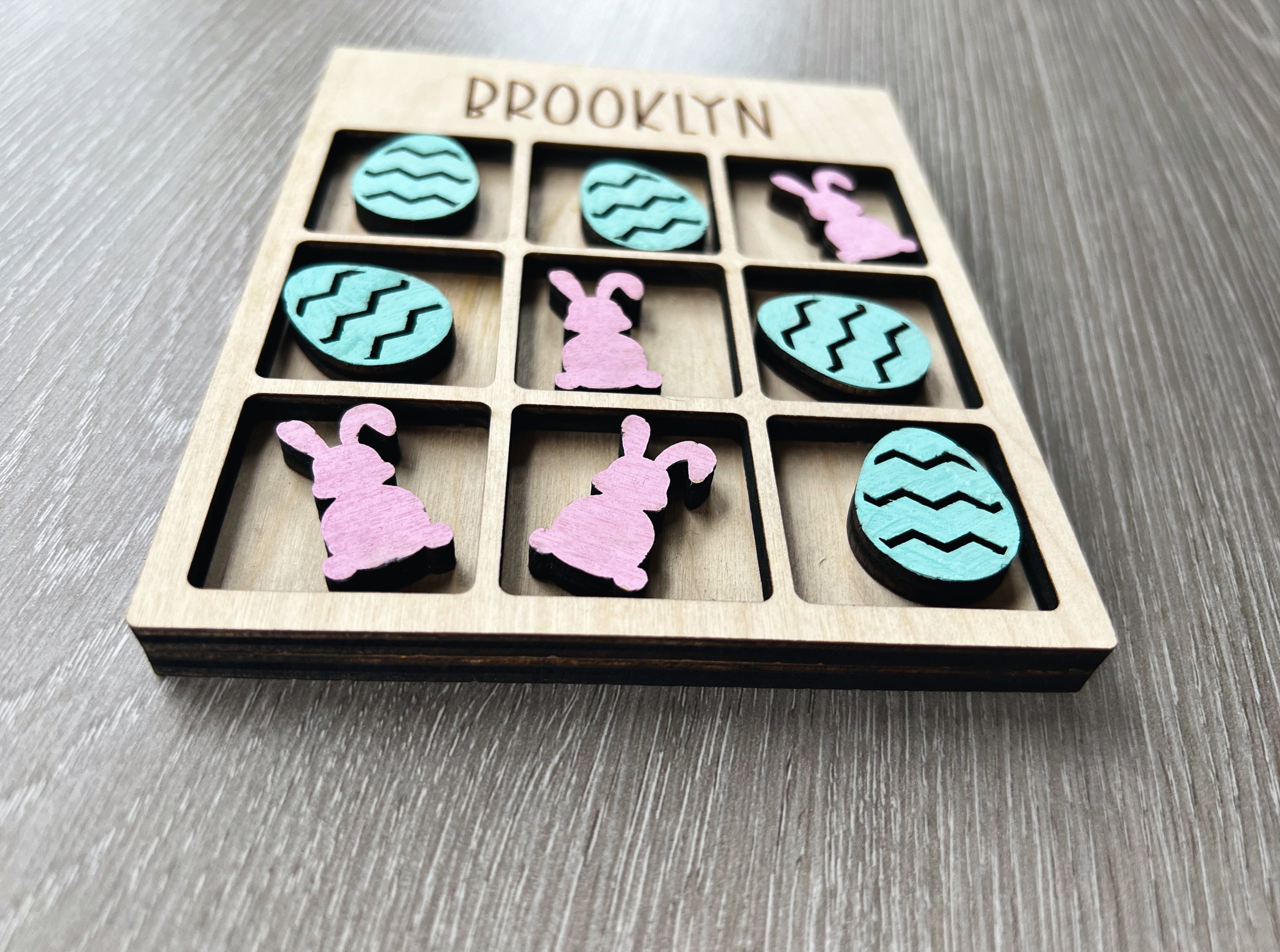 Personalized Easter Tic Tac Toe Game SVG | Laser Cut File | Thunder ...