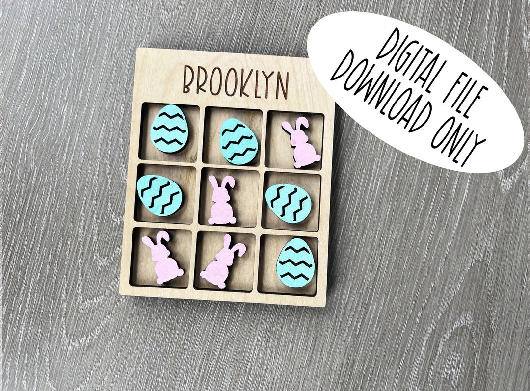 Personalized Easter Tic Tac Toe Game SVG | Laser Cut File | Thunder ...