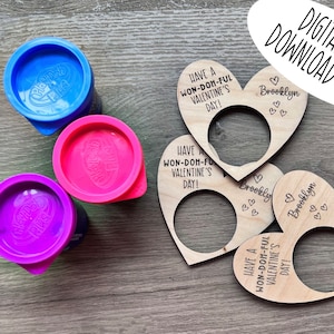 Play Doh Wondohful Classroom Valentine&#39;s Day SVG file for Laser Cutting | Glowforge | Thunder | Mira | Lightburn Valentine Play Dough Tags