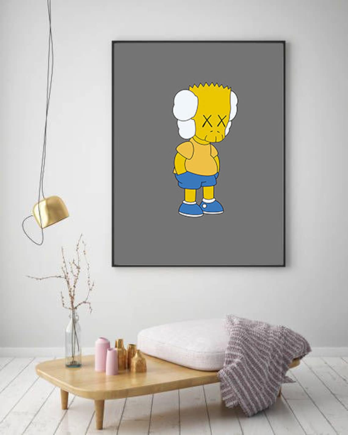 Bart Simpson Kaws Grey Poster No Framed Etsy