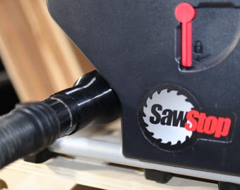 Custom One-Piece Dust Adapter for SawStop CTS-120A60 Compact Table Saw - Fits Multiple Hose Types