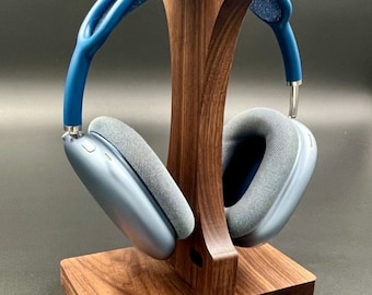 Hardwood Headphone Stand (Walnut) with Magnetic Charging Capability