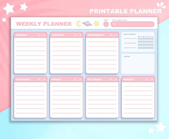 Cute Weekly Planner